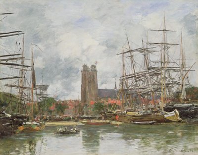 A French Port, 1884 by Eugene Louis Boudin